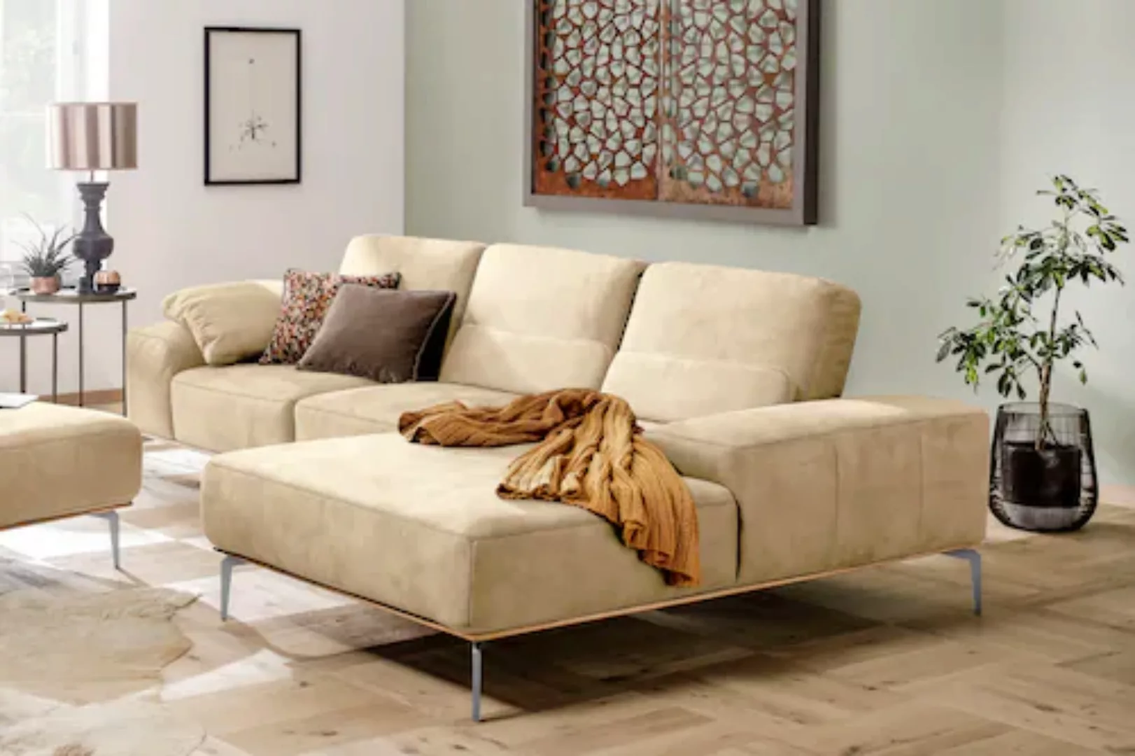 W.SCHILLIG Ecksofa run, mit elegantem Holzsockel, Füße in Chrom glänzend, B günstig online kaufen