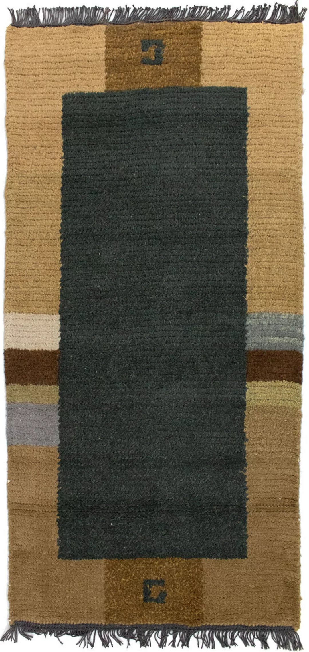 morgenland Wollteppich »Nepal Teppich handgeknüpft blau«, rechteckig, handg günstig online kaufen