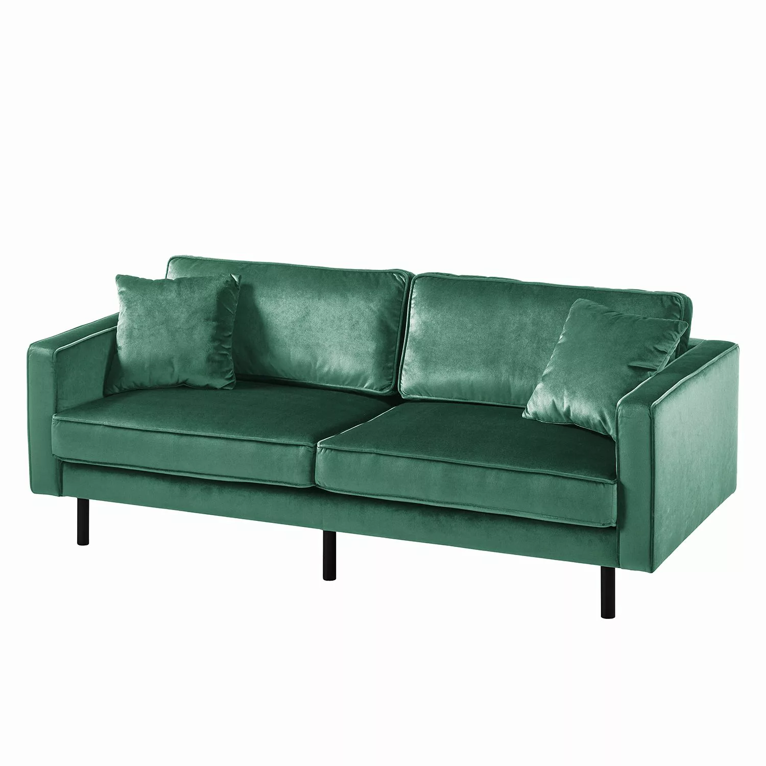 home24 Eva Padberg Collection Sofa Edina 3-Sitzer Meeresgrün Samt 207x81x96 günstig online kaufen