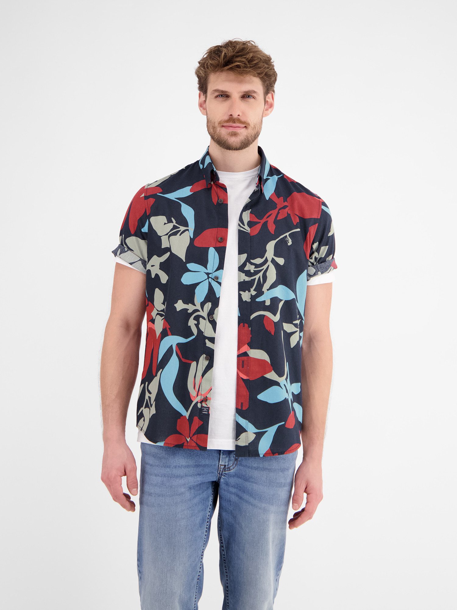 LERROS Kurzarmhemd "LERROS Sommerhemd in Hawaiian-Style" günstig online kaufen