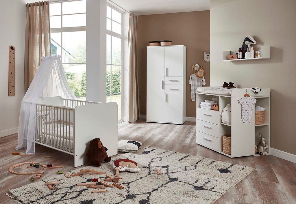 BMG Möbel Babyzimmer-Komplettset "Lea", (Set, 6 tlg., Bett, Wickelkommode, günstig online kaufen