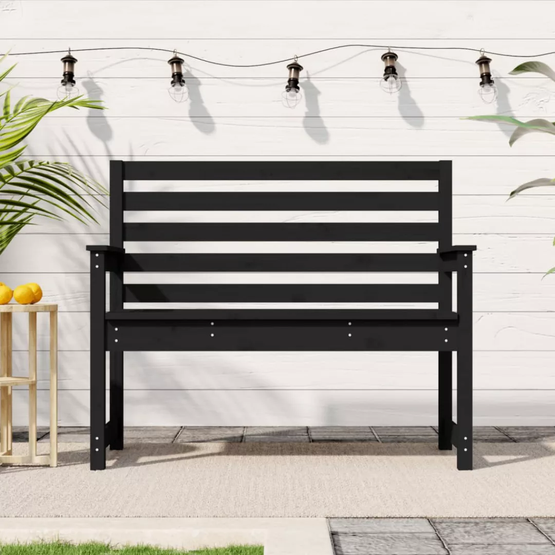 Vidaxl Gartenbank Schwarz 109x48x91,5 Cm Massivholz Kiefer günstig online kaufen