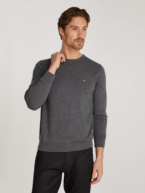 Calvin Klein Rundhalspullover "COTTON SILK BLEND CN SWEATER", mit Logoprägu günstig online kaufen