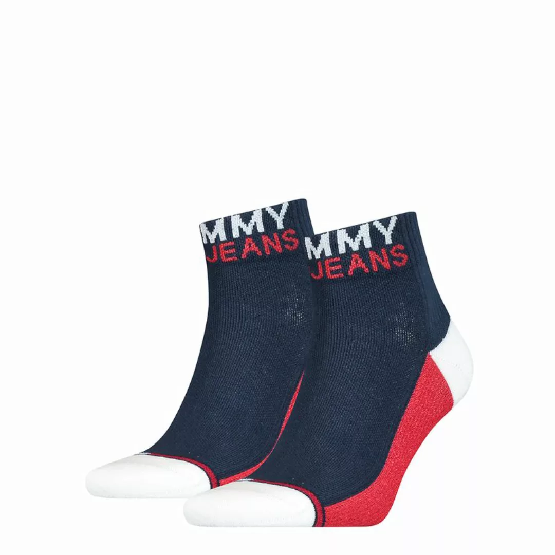 TOMMY JEANS Unisex Socken - Quarter Socks, 2er Pack Blau 35-38 günstig online kaufen