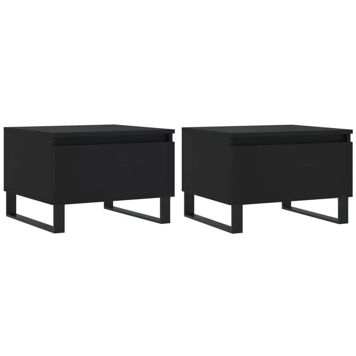 vidaXL Couchtische 2 Stk. Schwarz 50x46x35 cm Holzwerkstoff Modell 2 günstig online kaufen