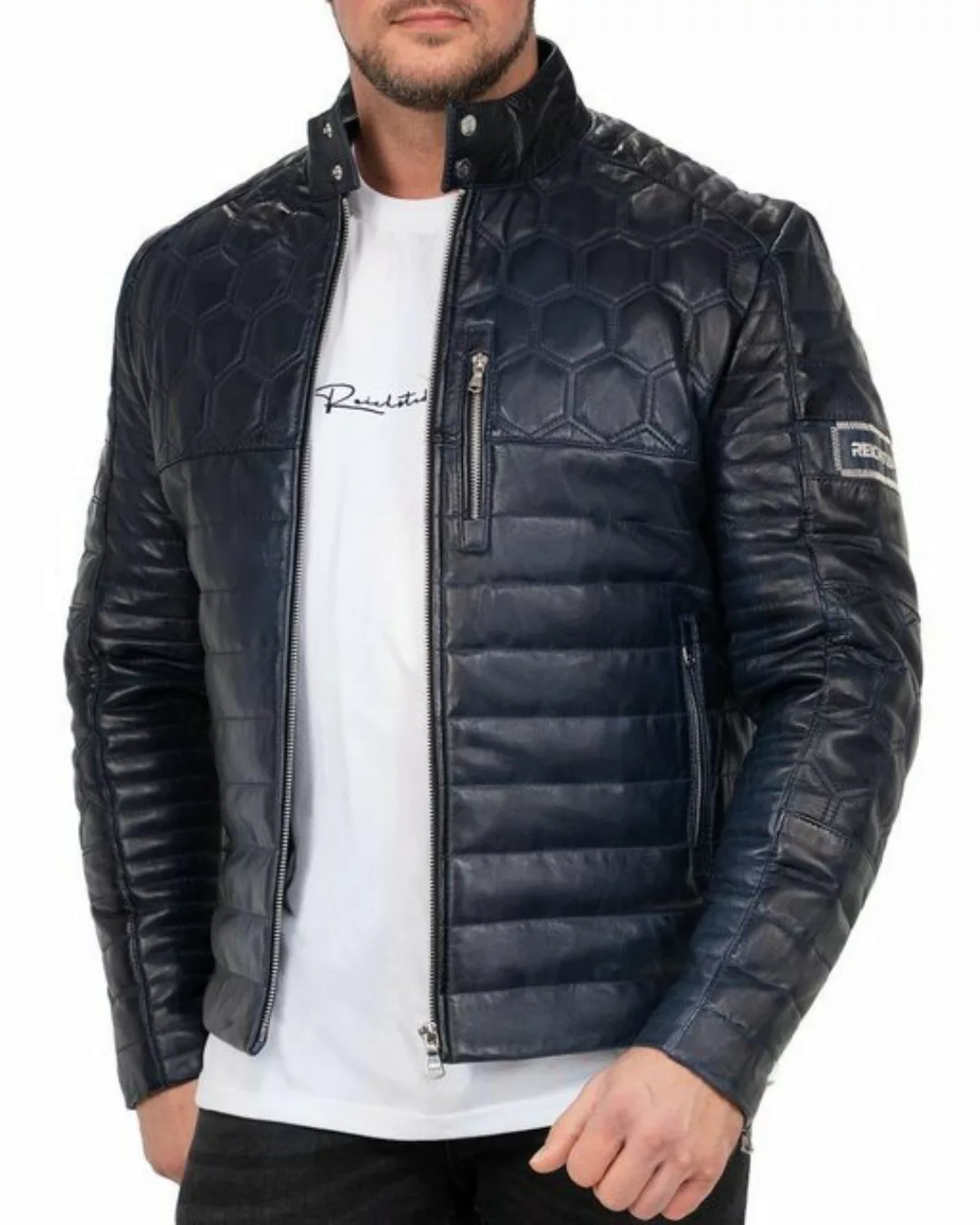 Reichstadt Lederjacke Herren ECHTLEDER Jacke 22RS31LUX Navy L Edles Design günstig online kaufen