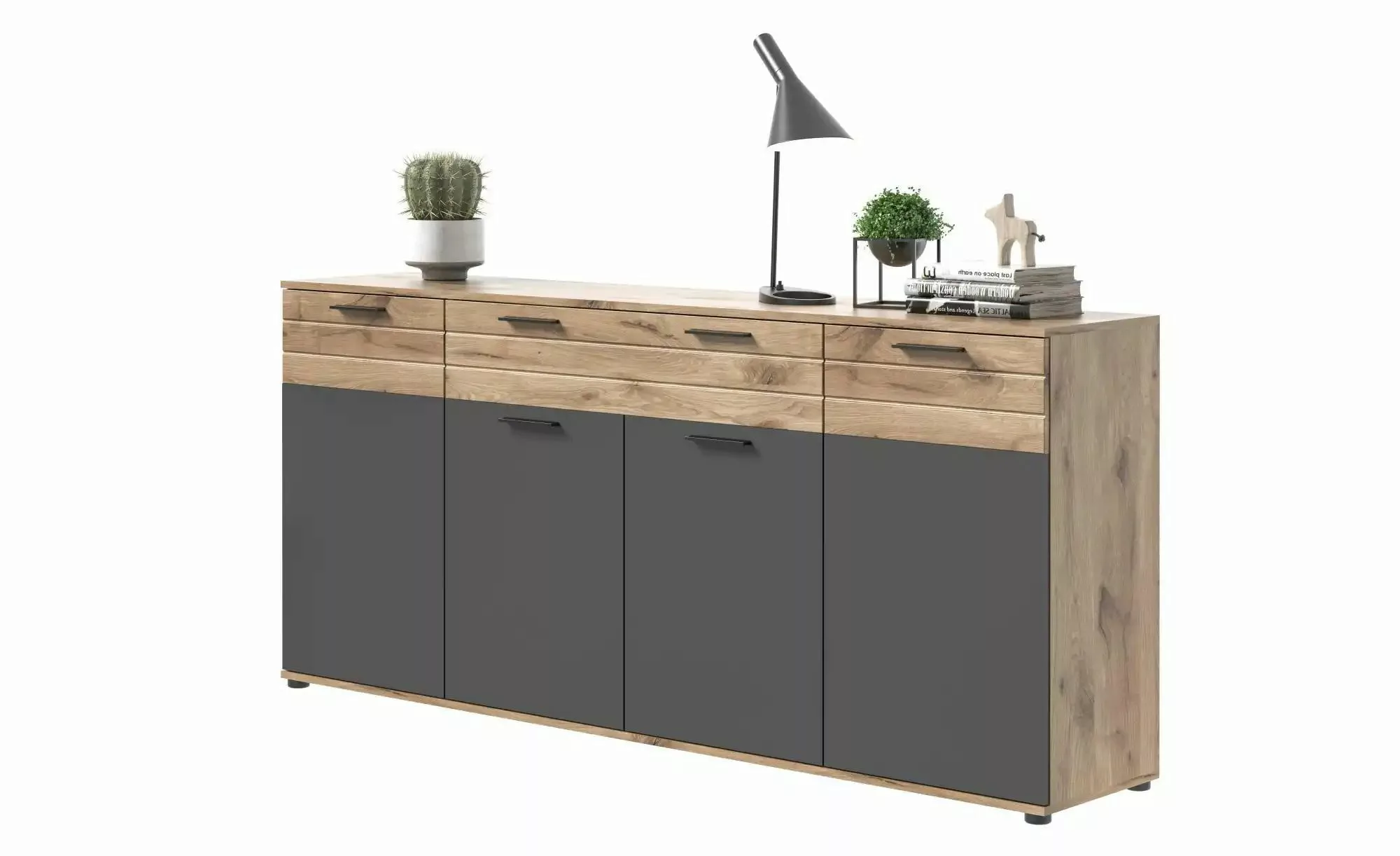 Sideboard   ¦ grau ¦ Maße (cm): B: 200 H: 91 Kommoden & Sideboards > Sidebo günstig online kaufen