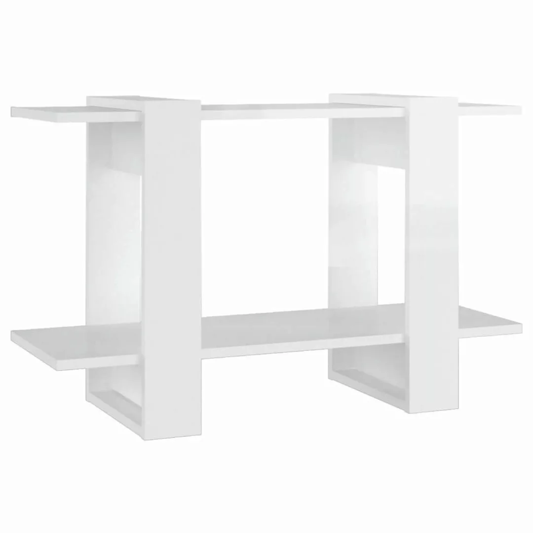 vidaXL Bücherregal Bücherregal/Raumteiler Hochglanz-Weiß 80x30x51 cm, günstig online kaufen