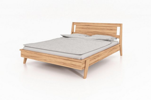 Natur24 Bett Jetro Bett Kernbuche massiv bianco 200x200 mit Holzkopfteil günstig online kaufen