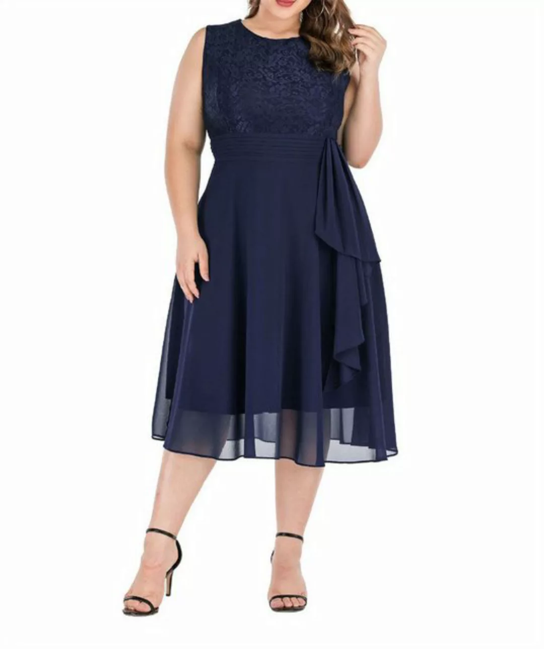 AFAZ New Trading UG Abendkleid Damen-Chiffon-Kleid, sexy Spitzen-Patchwork- günstig online kaufen