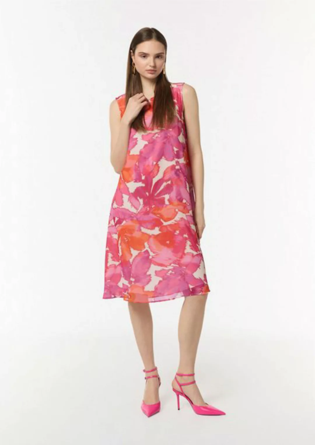 Comma Minikleid Ärmelloses Kleid mit Bateau-Ausschnitt günstig online kaufen