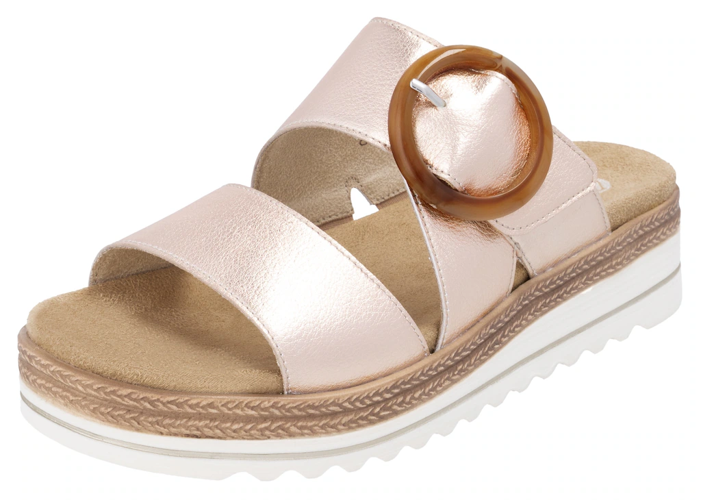 Remonte Pantolette, Keilabsatz, Sommerschuh, Schlappen mit Zierschnalle günstig online kaufen