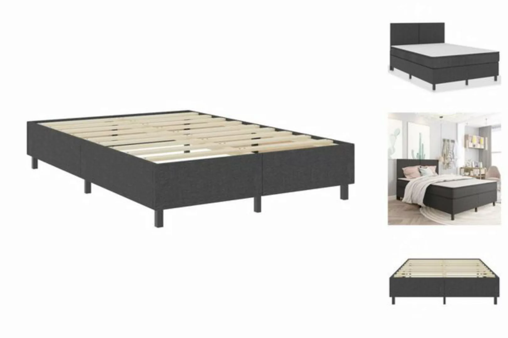 vidaXL Bettgestell Bettgestell Grau Stoff 180x200 cm Doppelbett Bett Bettra günstig online kaufen