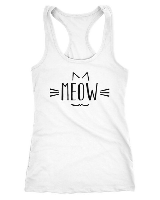 MoonWorks Tanktop Damen Tanktop Katze Meow Miau Cat Racerback günstig online kaufen