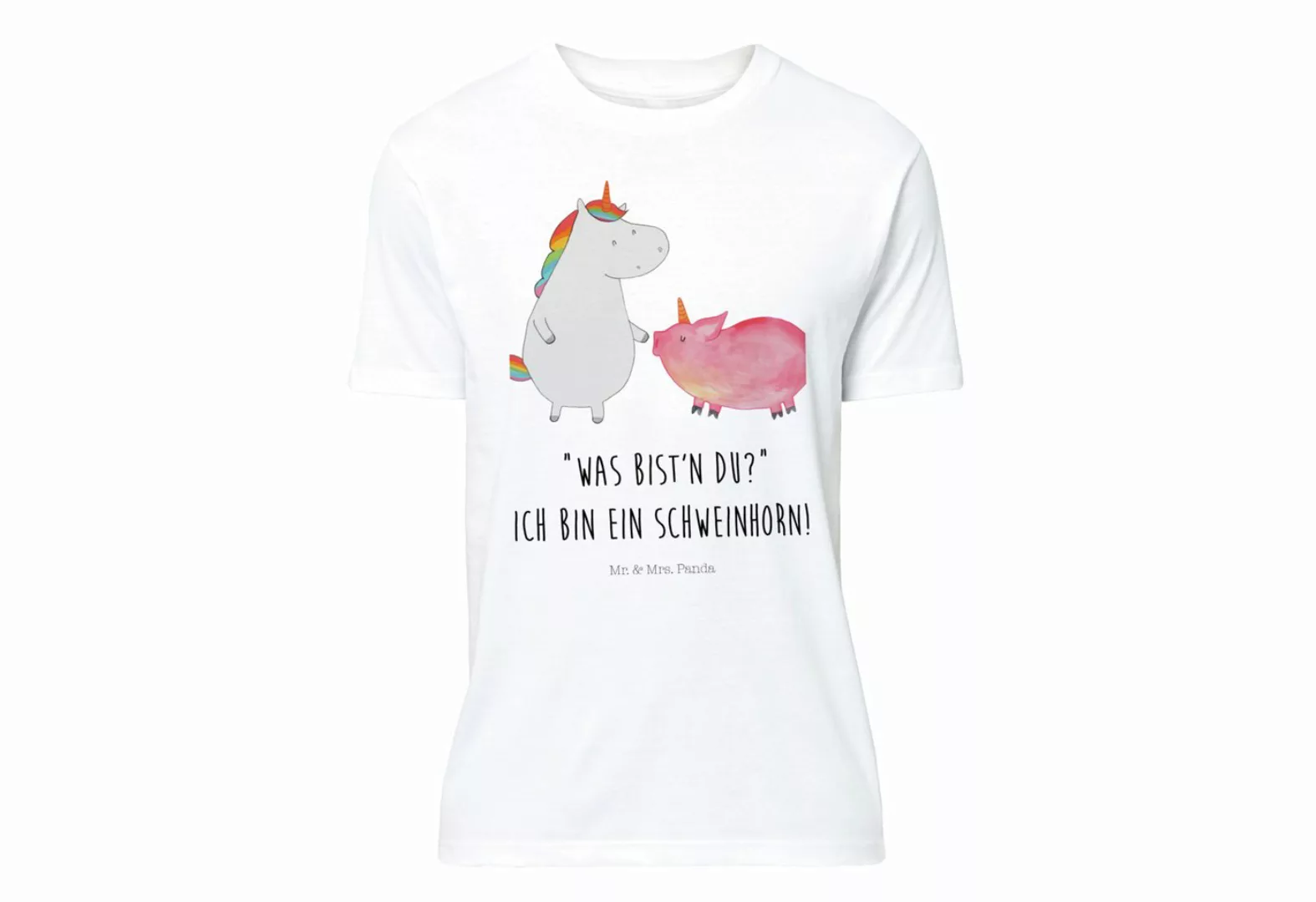 Mr. & Mrs. Panda T-Shirt Einhorn + Schweinhorn - Weiß - Geschenk, Unicorn, günstig online kaufen