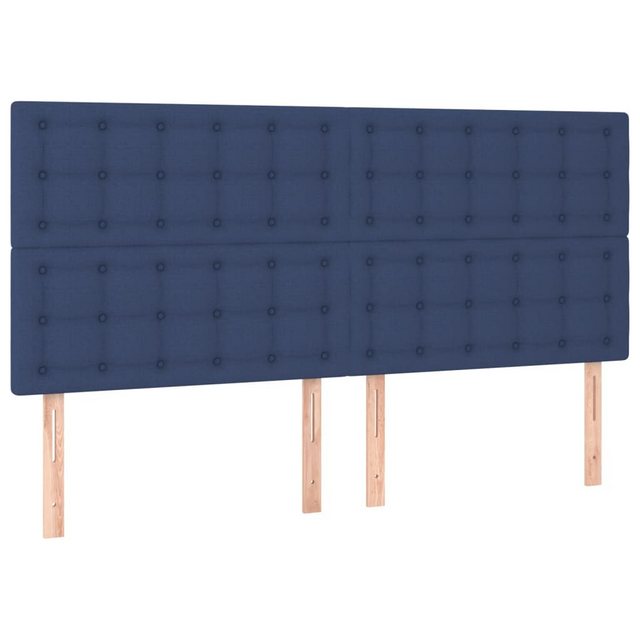 vidaXL Bett, Kopfteile 4 Stk. Blau 90x5x78/88 cm Stoff günstig online kaufen