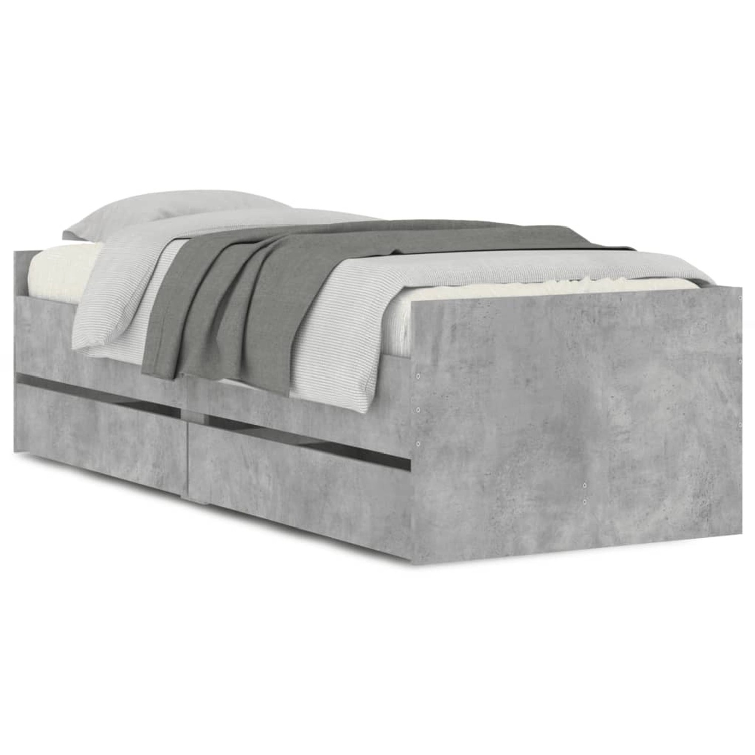 vidaXL Bett mit Schubladen Betongrau 75x190 cm1945134 günstig online kaufen