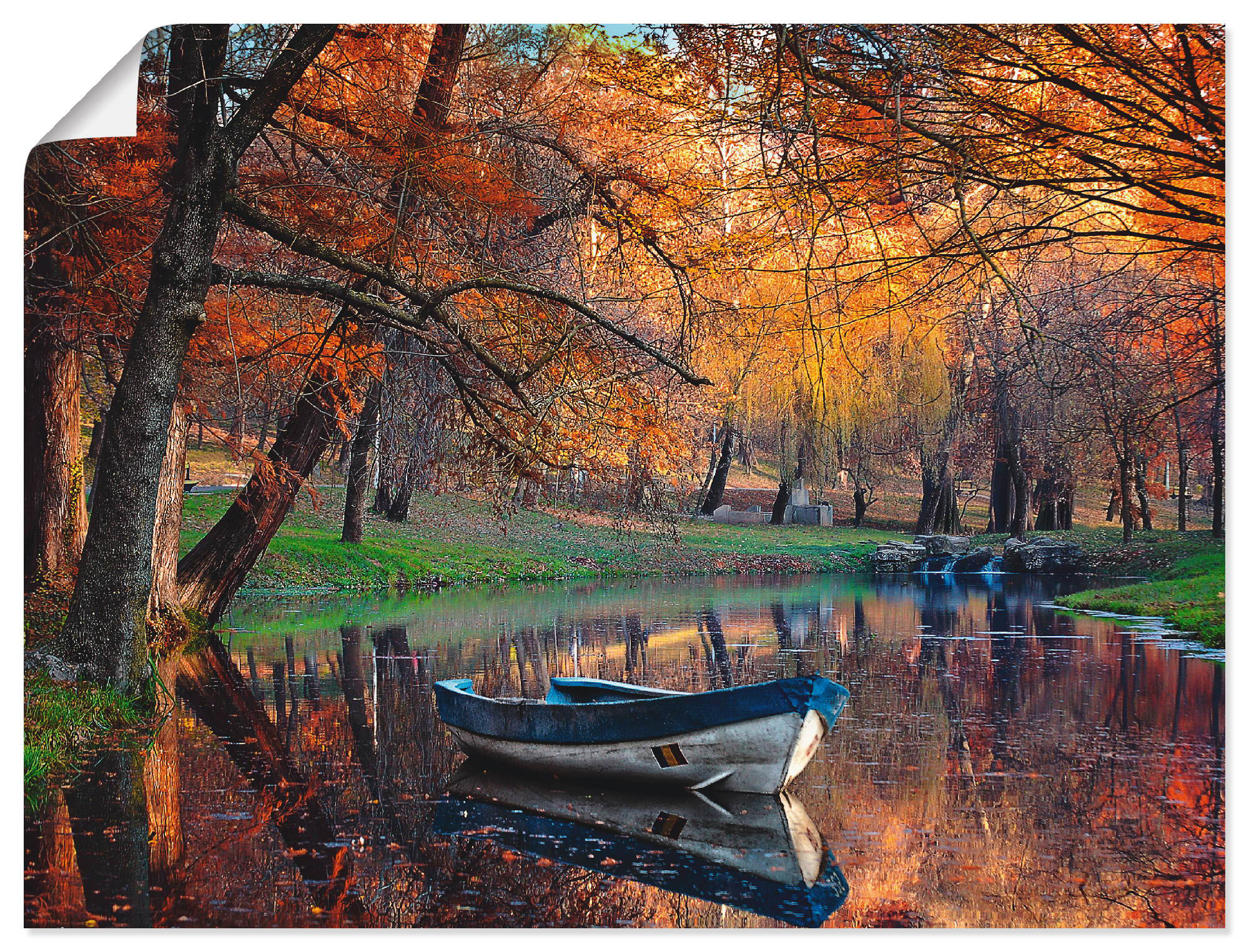 Artland Wandbild "Bunte Herbstlandschaft", Boote & Schiffe, (1 St.), als Le günstig online kaufen