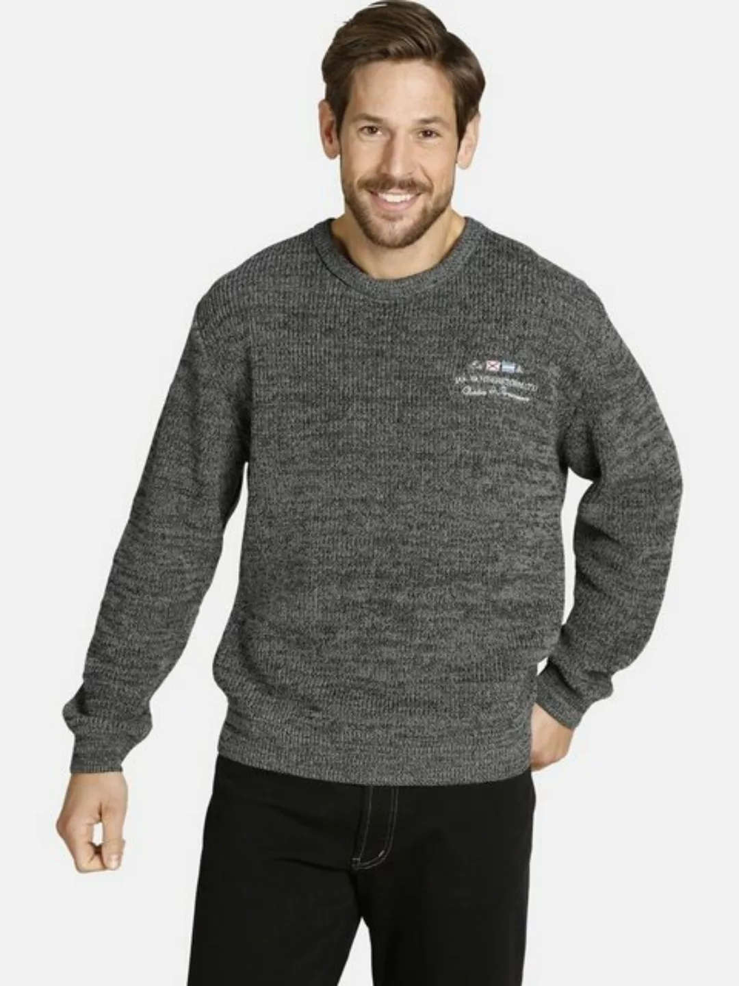 Jan Vanderstorm Strickpullover BEETU aus solidem Baumwoll-Mix günstig online kaufen