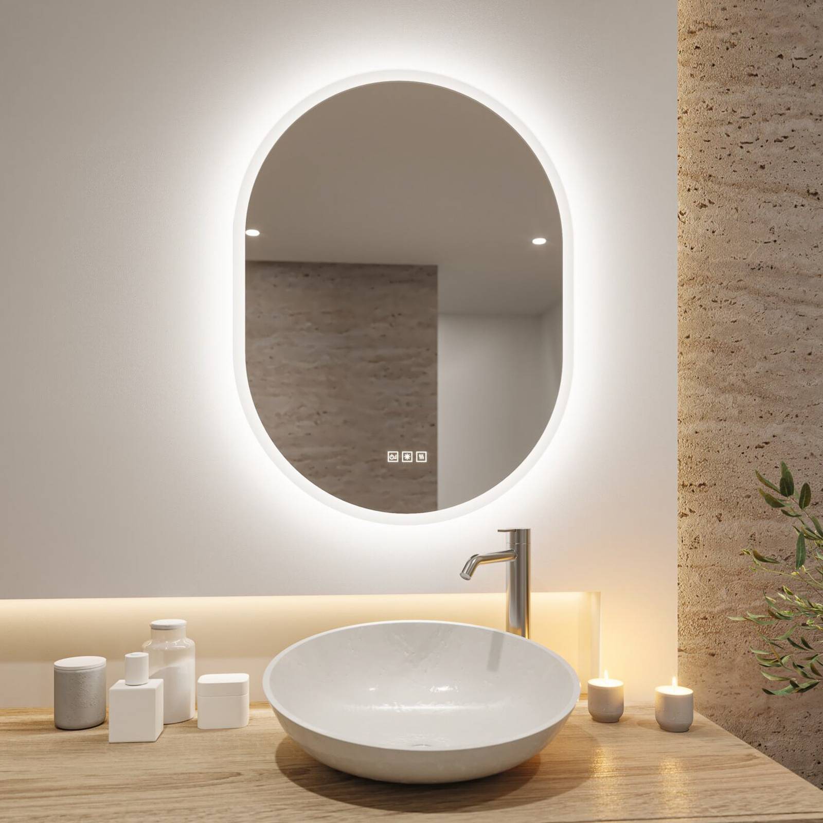 Paulmann LED Wandleuchte »Spiegel Mirra oval IP44 LED WhiteSwitch 22W 600x8 günstig online kaufen