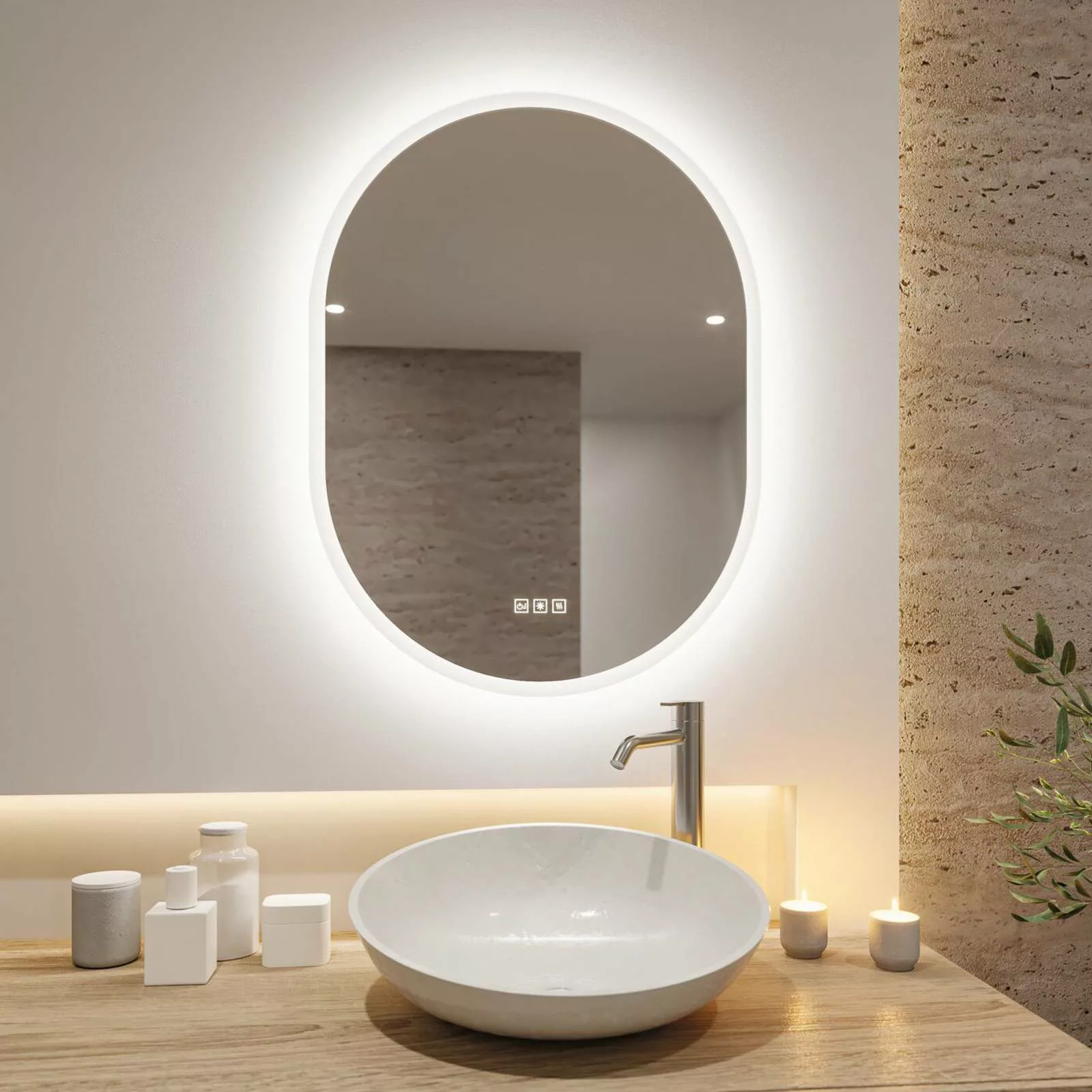 Paulmann LED Wandleuchte »Spiegel Mirra oval IP44 LED WhiteSwitch 22W 600x8 günstig online kaufen