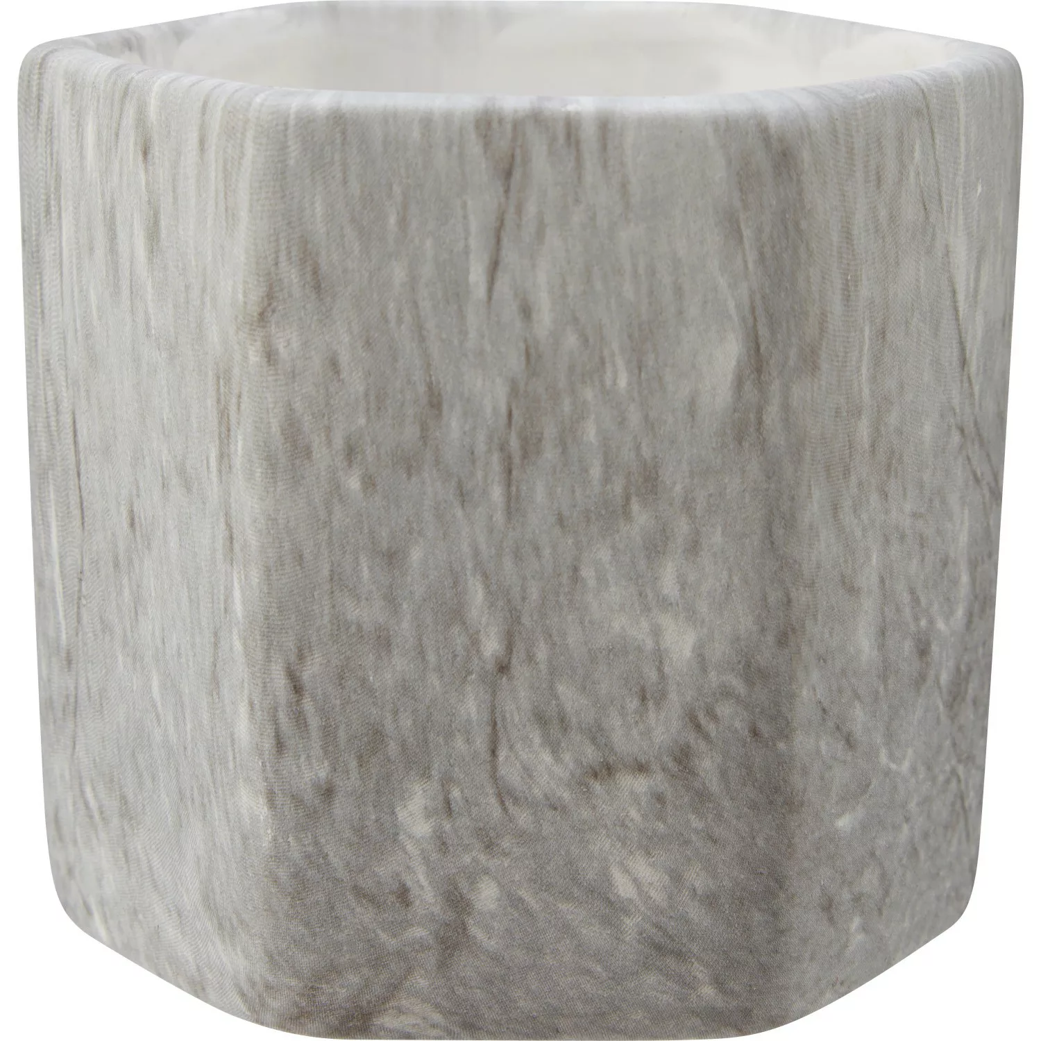 Pflanzgefäß Marmor 8,2 cm x 9 cm x 9 cm Mehrfarbig Steingrau-Braun günstig online kaufen