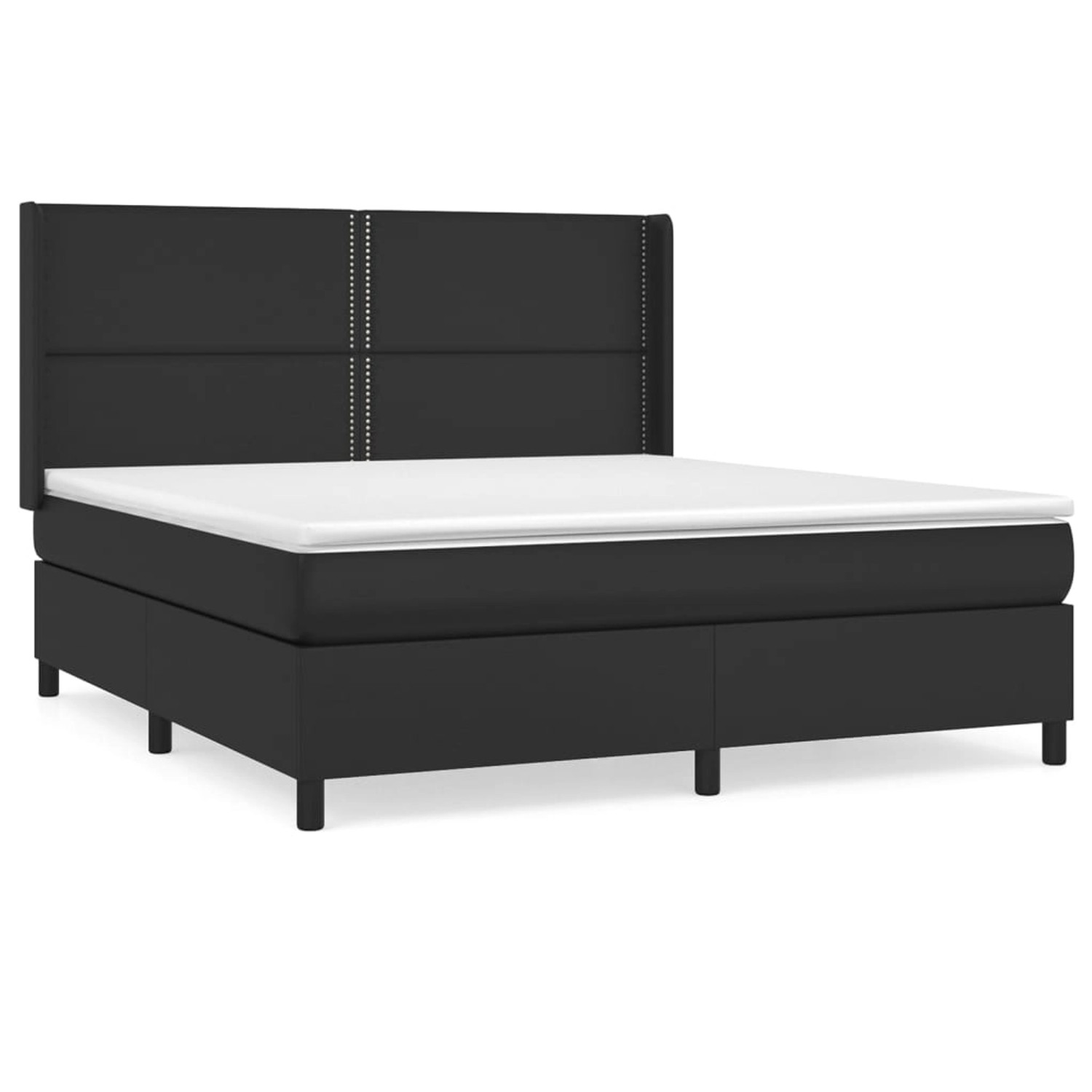 vidaXL Boxspringbett mit Matratze Schwarz 160x200 cm Kunstleder1466273 günstig online kaufen