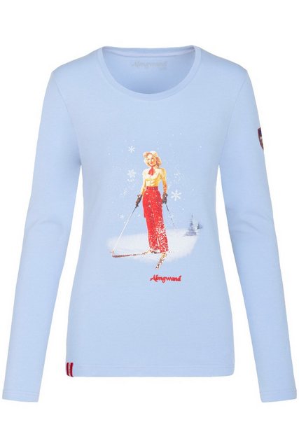 Almgwand Trachtenshirt Longsleeve Damen - DACHSKOFELALM - hellblau günstig online kaufen