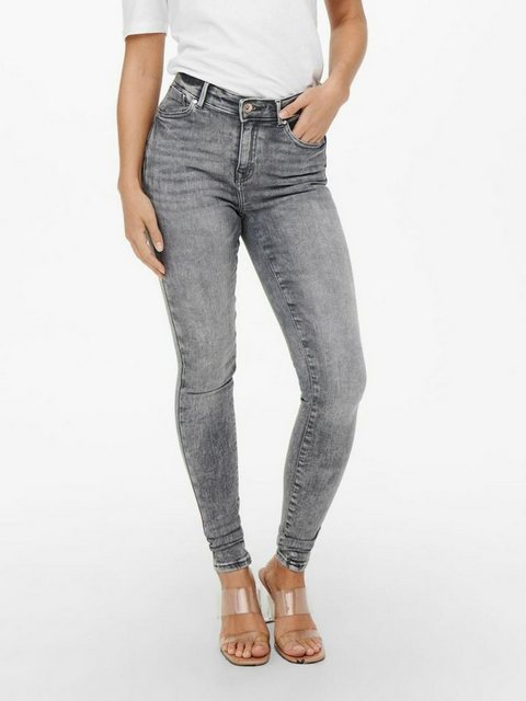 Only Damen Jeans ONLPOWER MID PUSH UP SK AZG937 - Skinny Fit - Grau - Grey günstig online kaufen