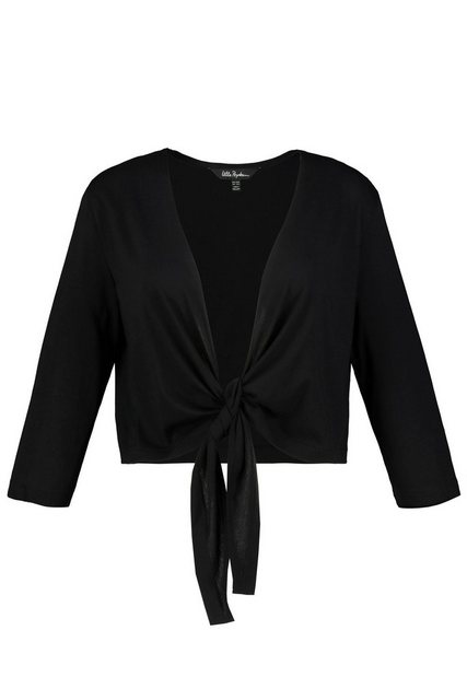 Ulla Popken Rundhalsshirt Bolero kurze Jacke Jersey 3/4-Arm Saumknoten günstig online kaufen