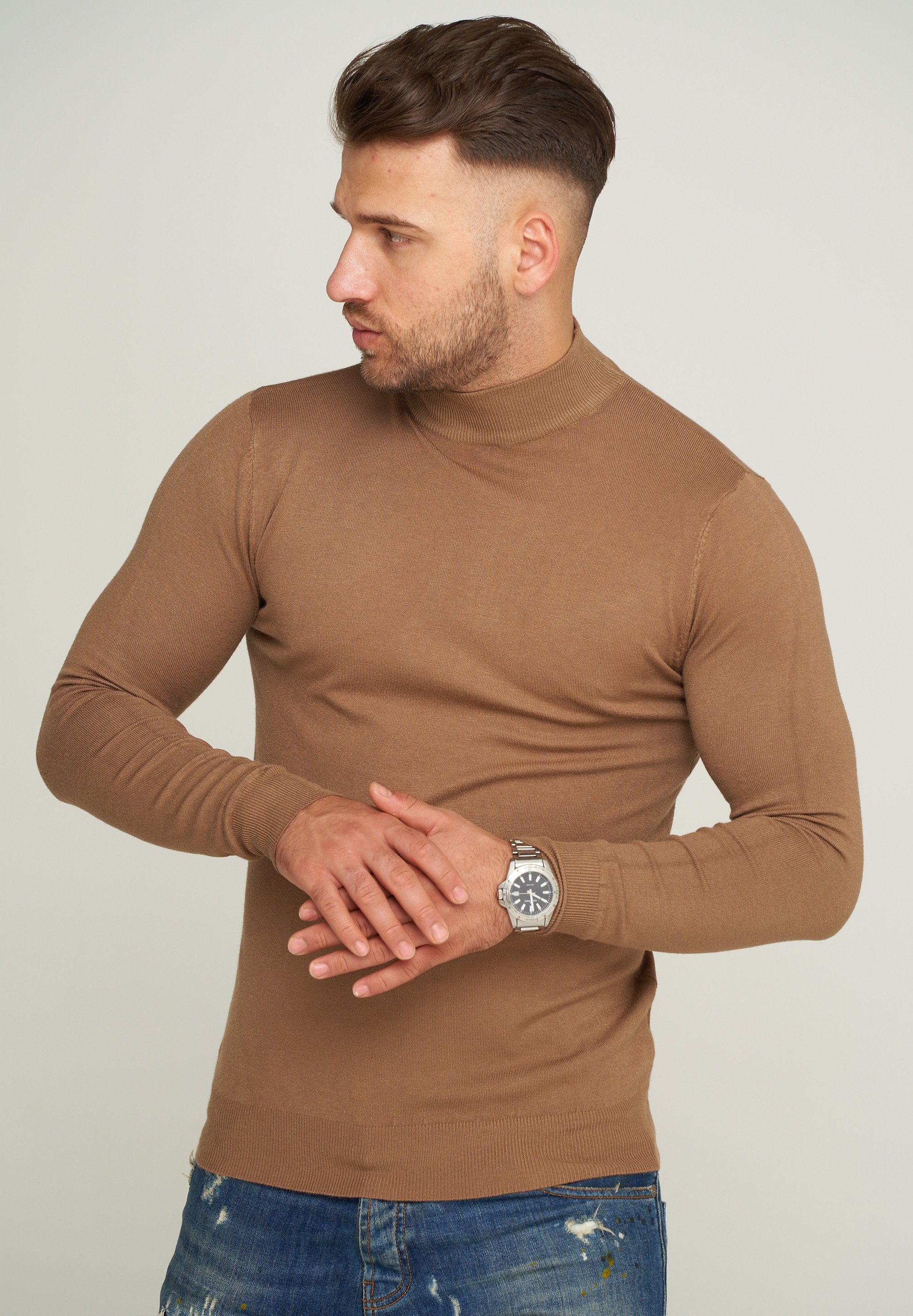 behype Strickpullover "MKBONI", mit kurzem Stehkragen günstig online kaufen