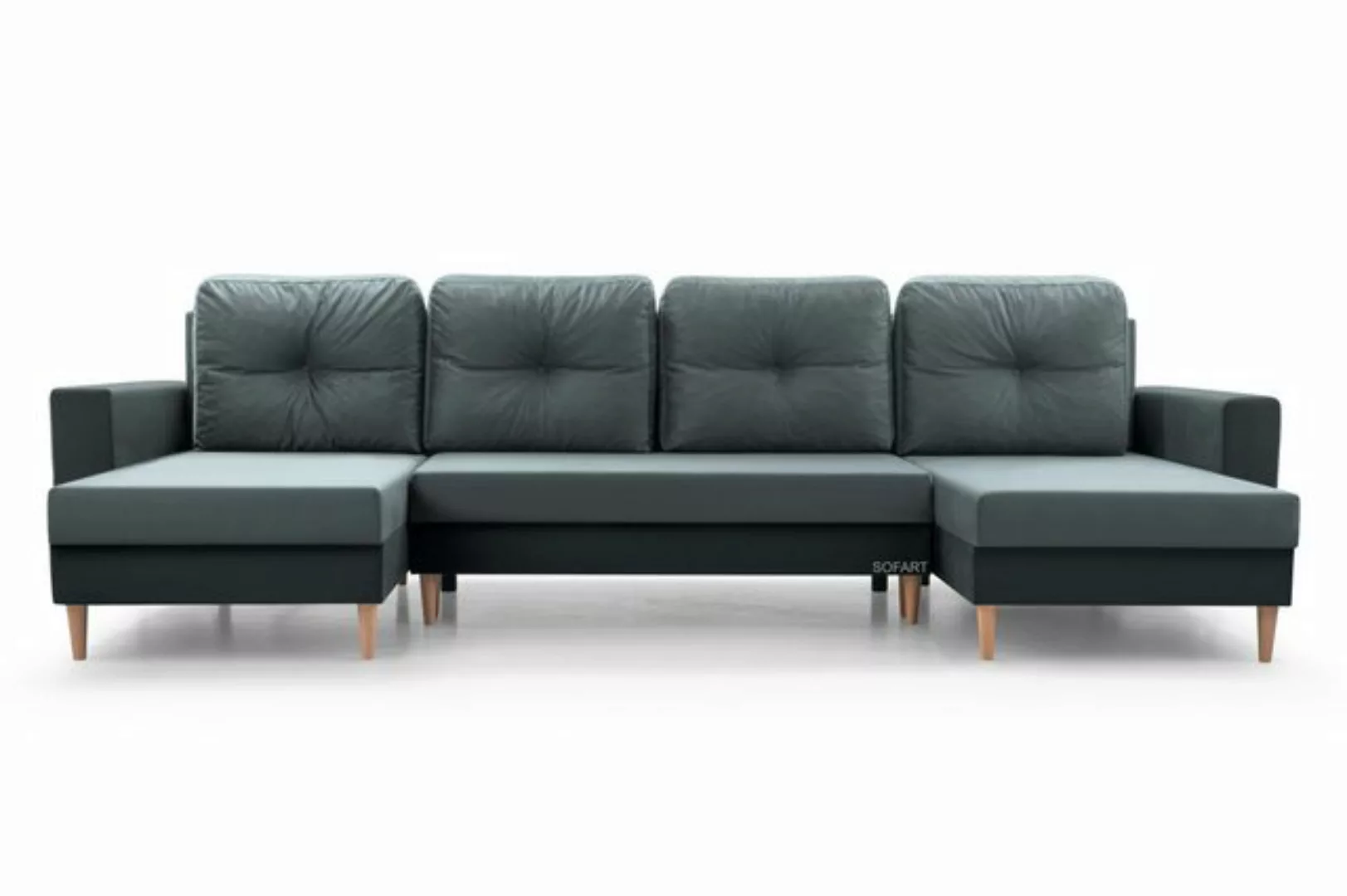 MOEBLO Wohnlandschaft CARL U, Ecksofa U-Form mit Schlaffunktion Eckcouch mi günstig online kaufen