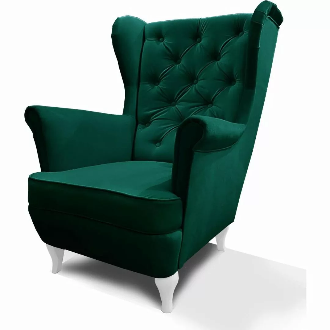 Beautysofa Ohrensessel Sessel FALCO Chesterfield Wohnzimmersessel günstig online kaufen