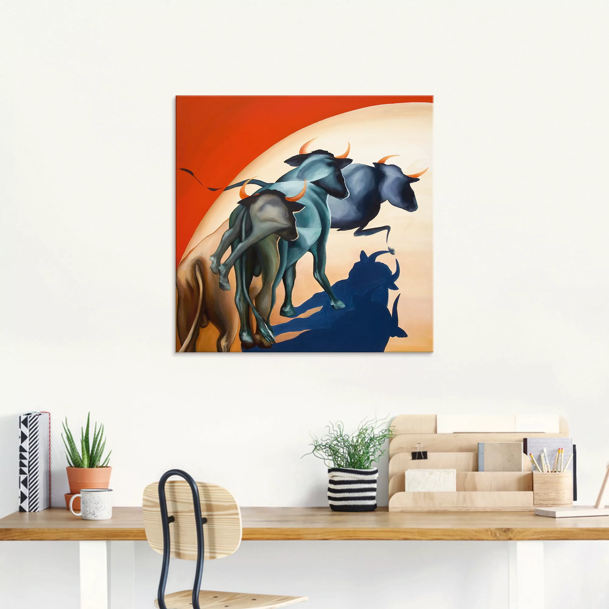 Artland Glasbild "Stiere", Wildtiere, (1 St.) günstig online kaufen