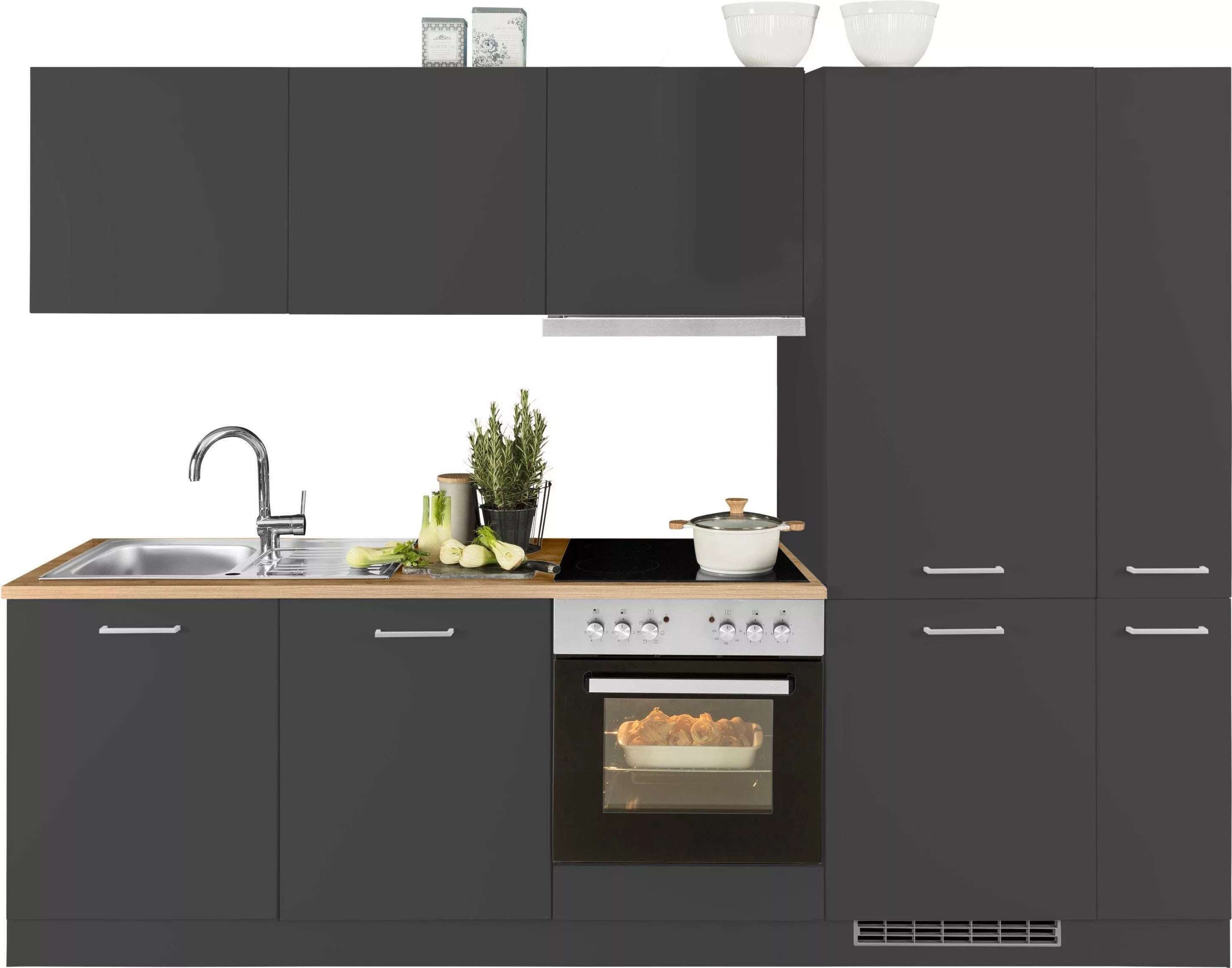 HELD MÖBEL Küchenzeile "Kehl", mit E-Geräten, Breite 270 cm, inkl. Kühl/Gef günstig online kaufen