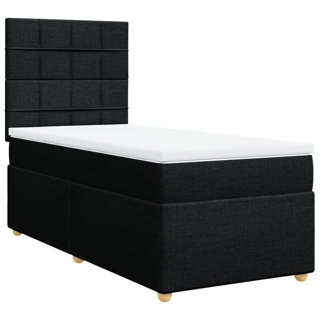 vidaXL Boxspringbett, Boxspringbett mit Matratze Schwarz 100x200 cm Stoff günstig online kaufen