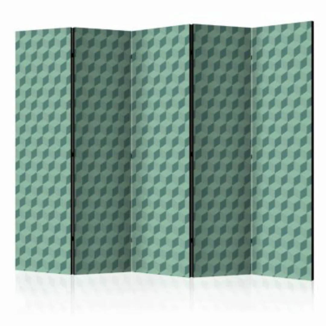 artgeist Paravent Monochromatic cubes II [Room Dividers] grün Gr. 225 x 172 günstig online kaufen