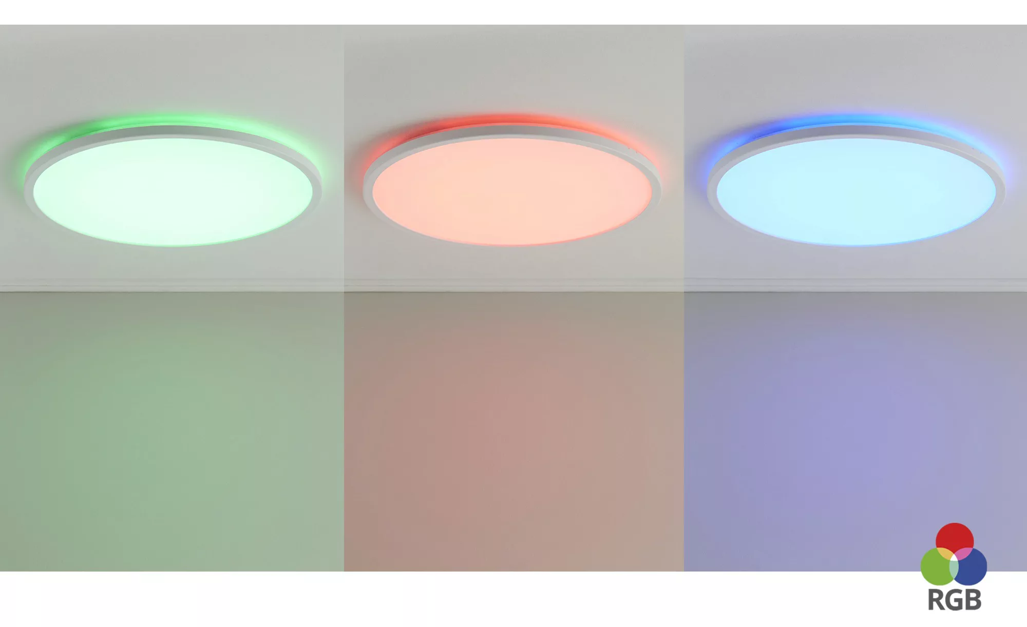 LED-Panel Slim rund RGBW Effekt Ø42cm weiß günstig online kaufen