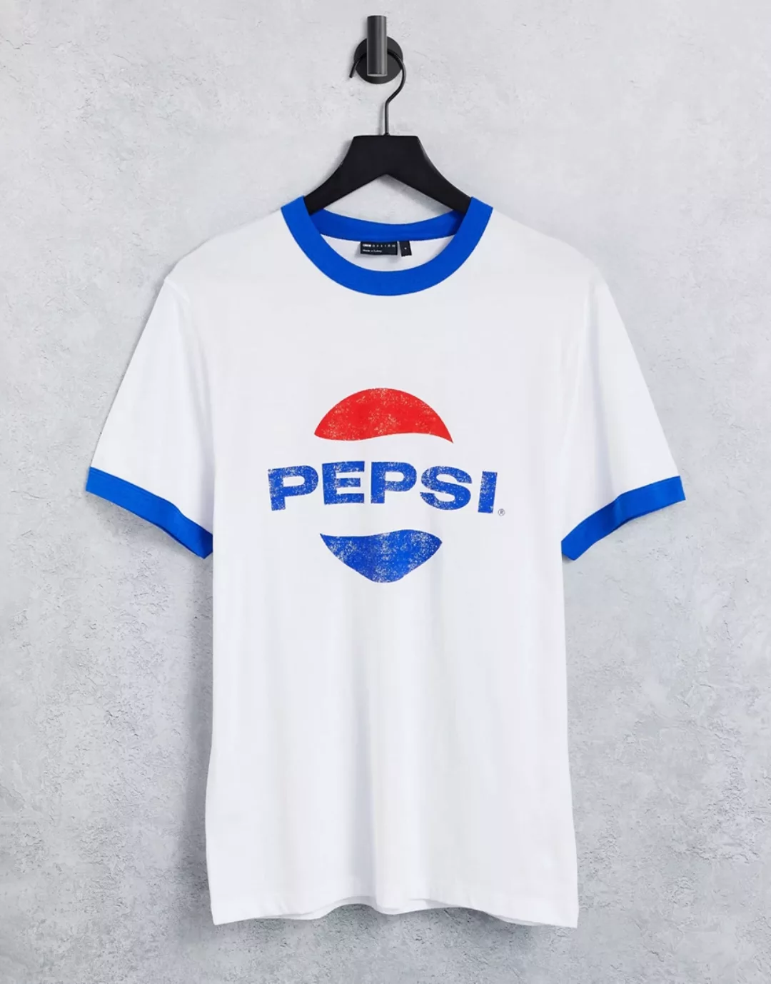 ASOS DESIGN – T-Shirt in Weiß mit Pepsi-Print günstig online kaufen