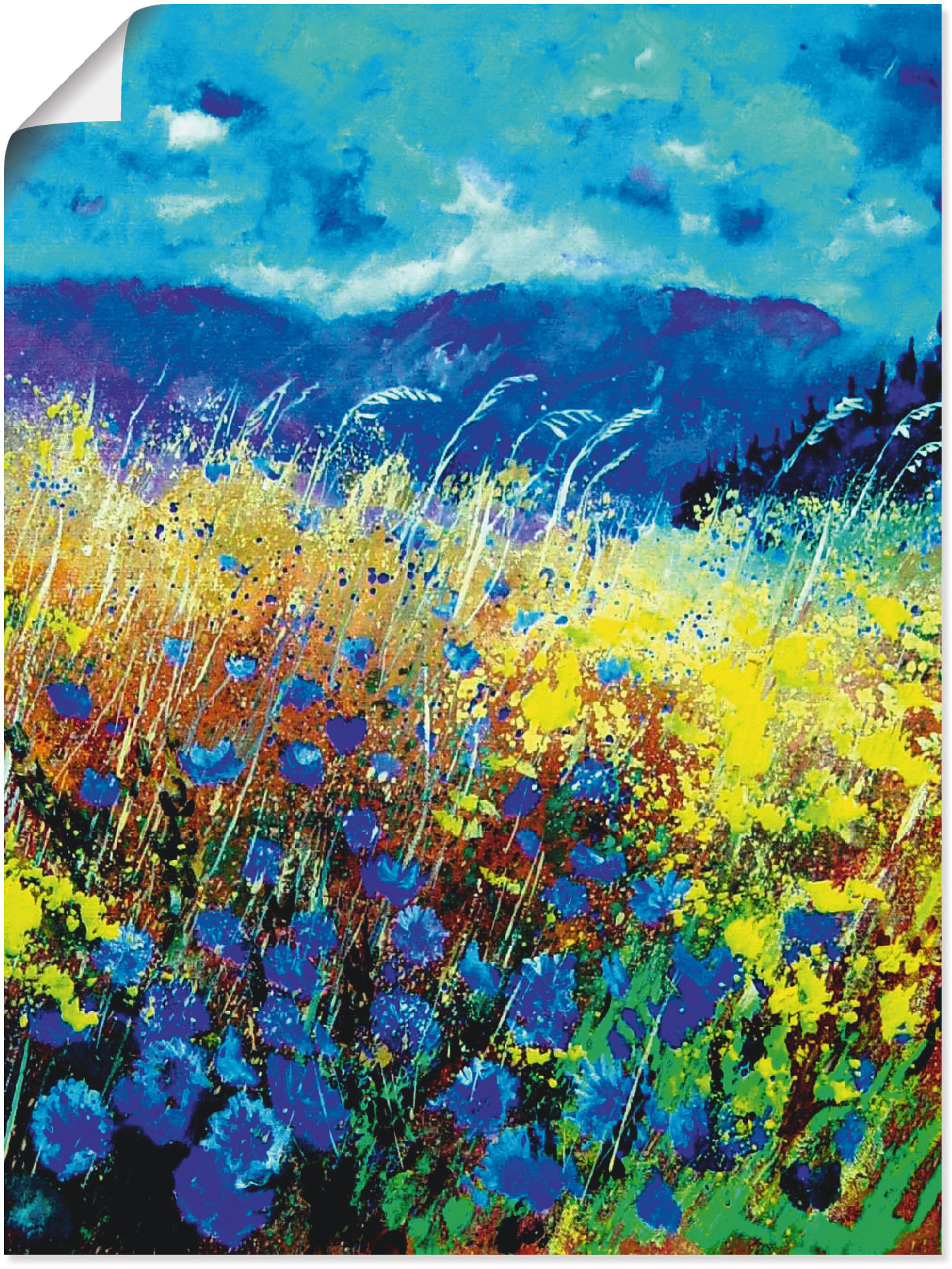 Artland Poster "Blaue wilde Blumen", Blumenwiese, (1 St.), als Alubild, Lei günstig online kaufen