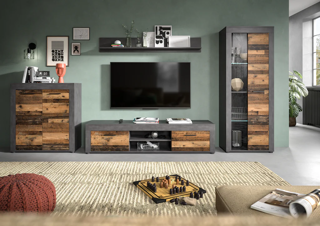 INOSIGN Wohnzimmer-Set "Aosta, Breite 330cm, best. aus Highboard, Lowboard, günstig online kaufen