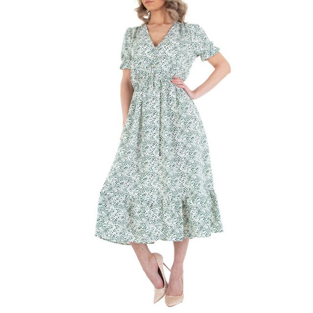 Ital-Design Sommerkleid Damen Freizeit Sommerkleid in Weiß günstig online kaufen