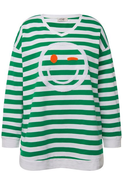 Angel of Style Sweatshirt Sweatshirt oversized Ringel Smiley V-Ausschnitt günstig online kaufen