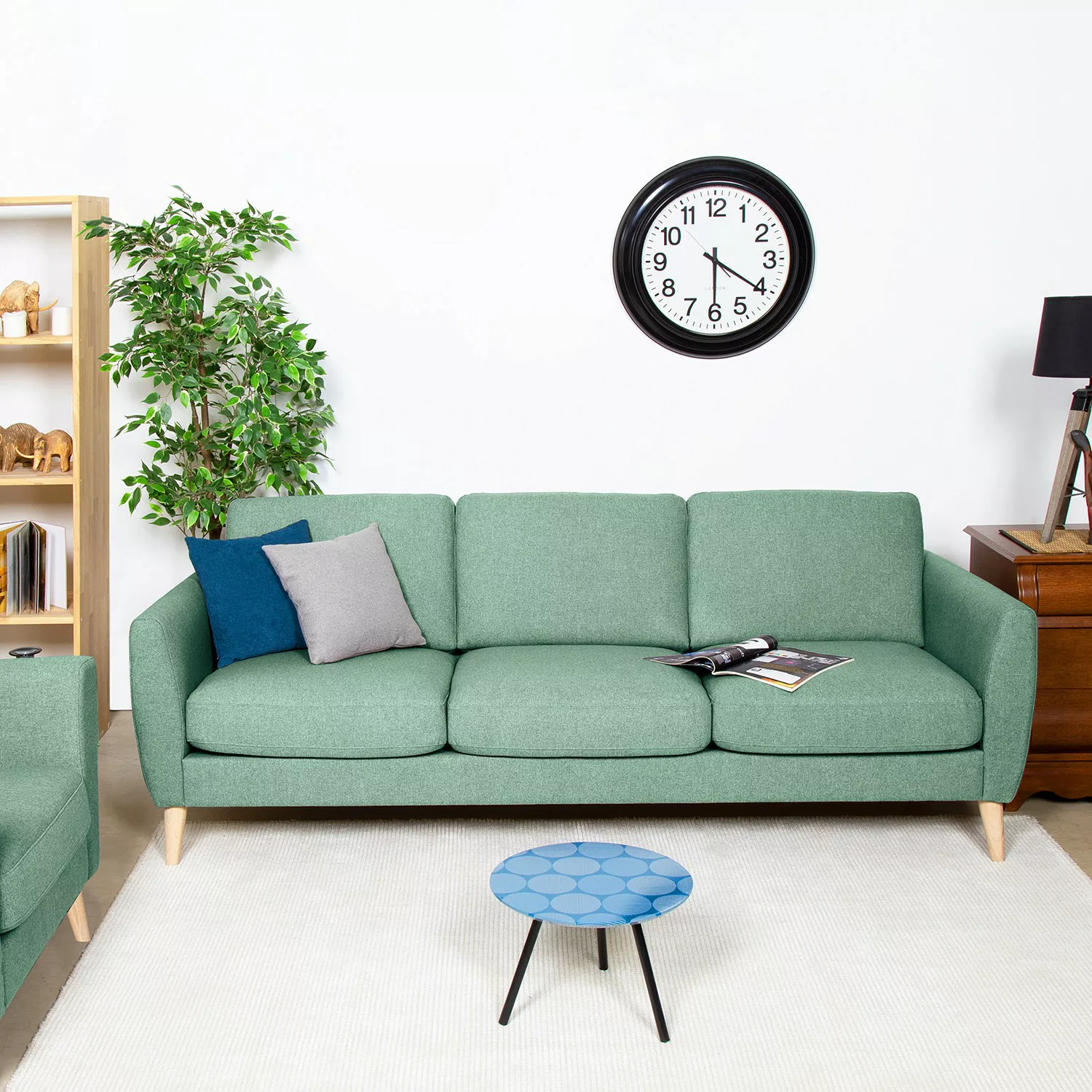 home24 Mørteens Sofa Kustavi 3-Sitzer Mintgrün Polyester 225x80x86 cm (BxHx günstig online kaufen