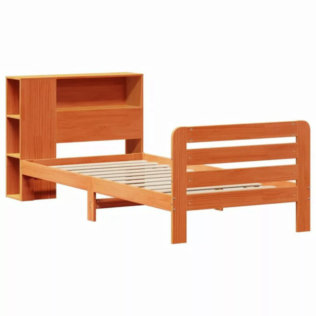 vidaXL Bett Massivholzbett ohne Matratze Wachsbraun 75x190 cm Kiefernholz günstig online kaufen