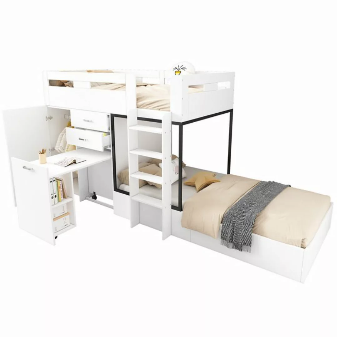 Gotagee Kinderbett Etagenbett 90x200cm Gästebett Multifunktionsbett Holzbet günstig online kaufen