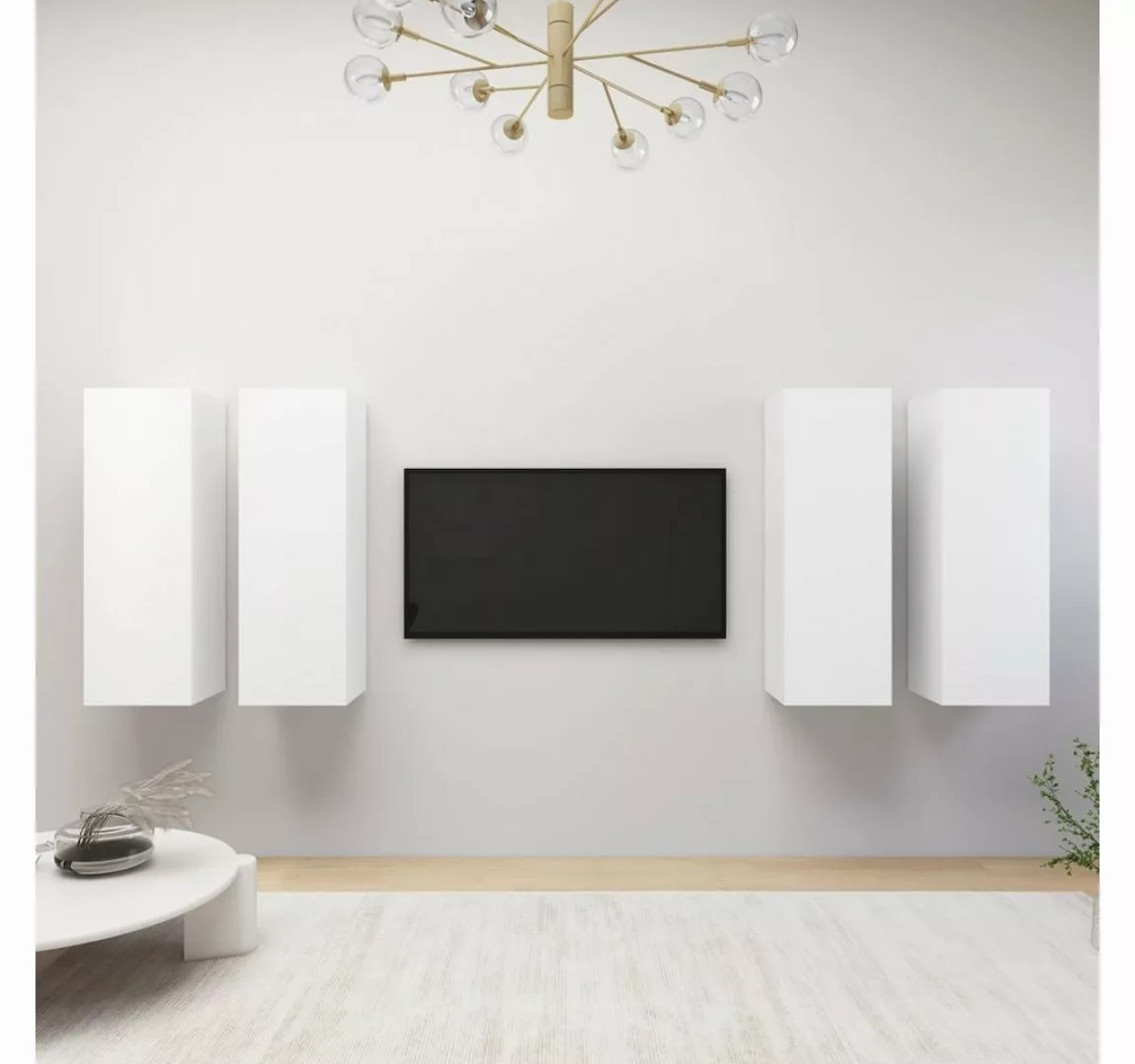 furnicato TV-Schrank TV-Schränke 4 Stk. Weiß 30,5x30x90 cm Holzwerkstoff günstig online kaufen