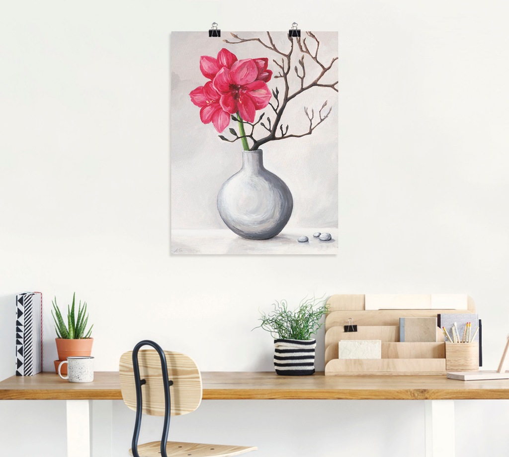 Artland Wandbild "Rote Amaryllis", Blumen, (1 St.), als Alubild, Outdoorbil günstig online kaufen