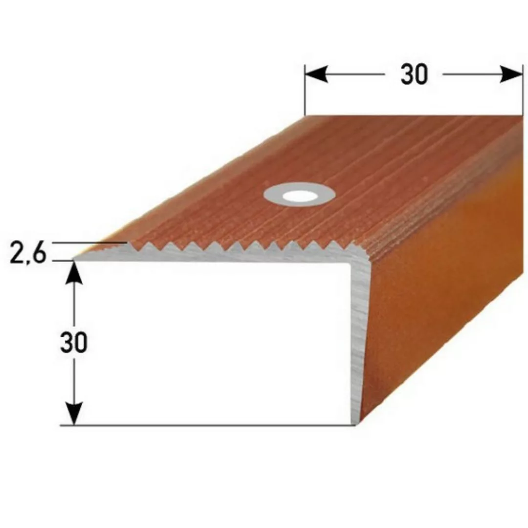Treppenkante  "Delia" / Winkelprofil (Größe 30 mm x 30 mm) Aluminium, mit a günstig online kaufen