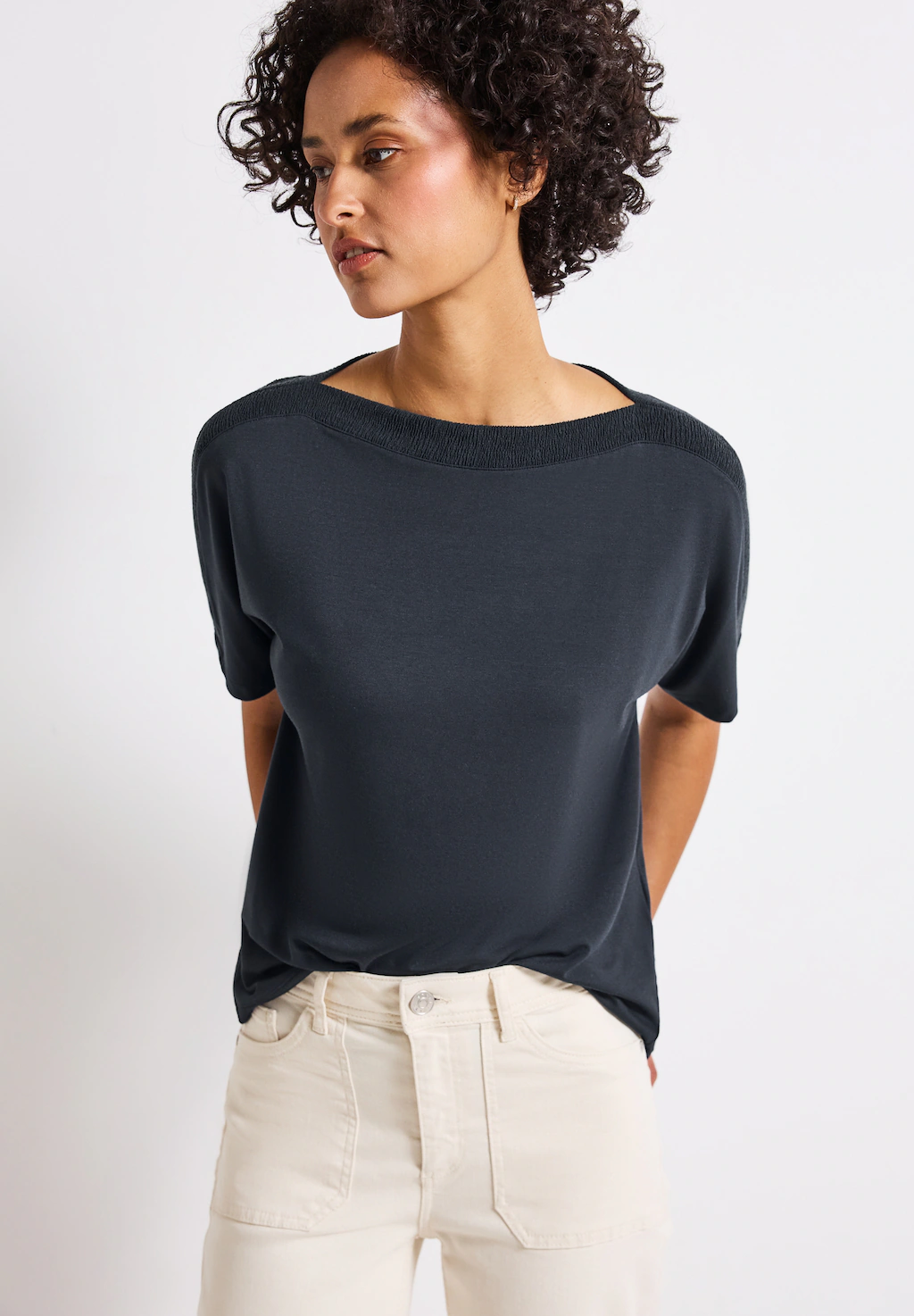 STREET ONE T-Shirt, mit Strukturdetail günstig online kaufen